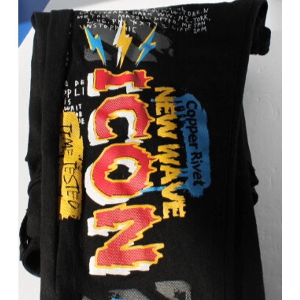 Copper Rivet Graffiti Black Jeans Size 30 x 30 Art To Wear Grunge Street Wear - Picture 5 of 11